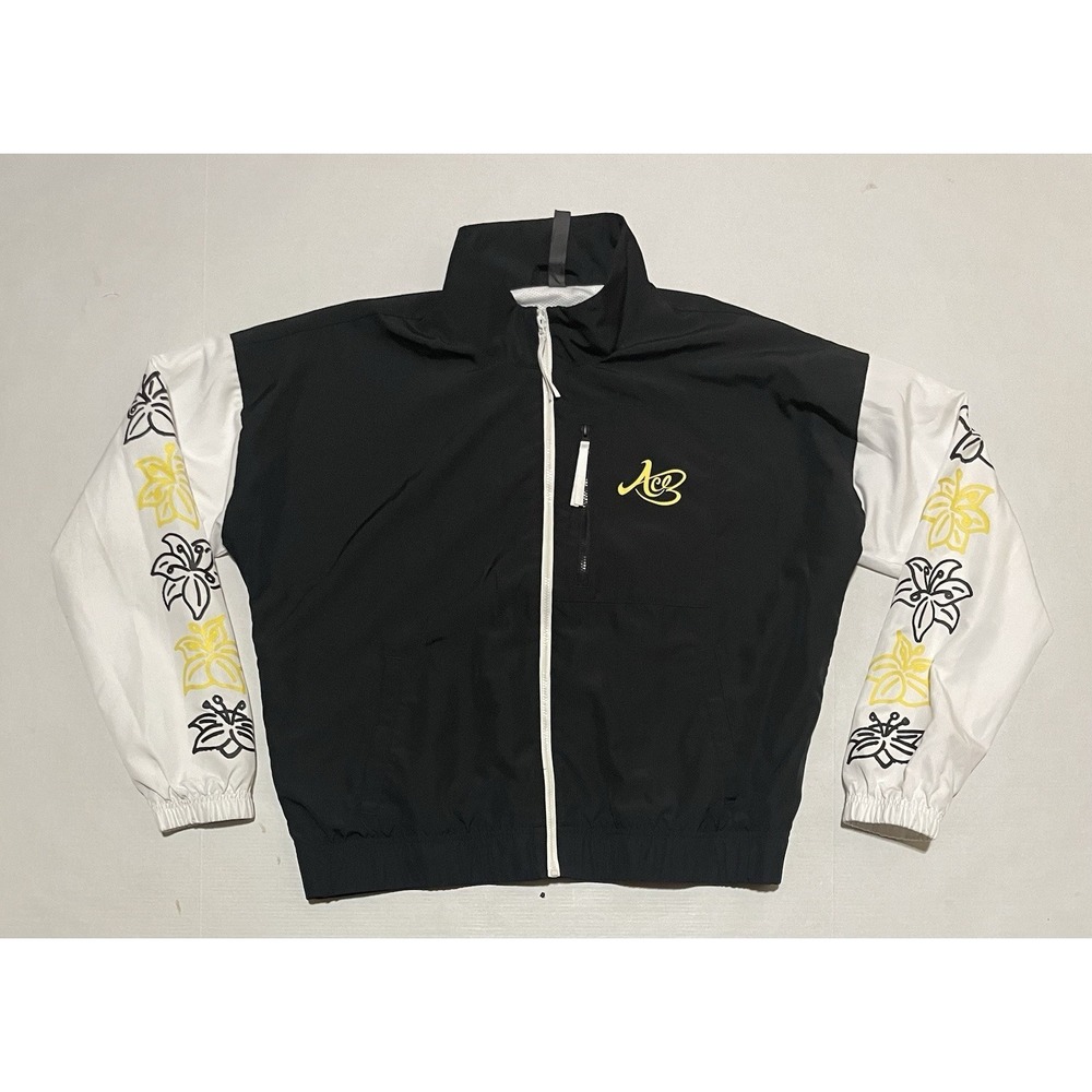 Adidas Lailaa Basketball Jacket Black Mesh Lined HR8047 Floral Womens Size Large